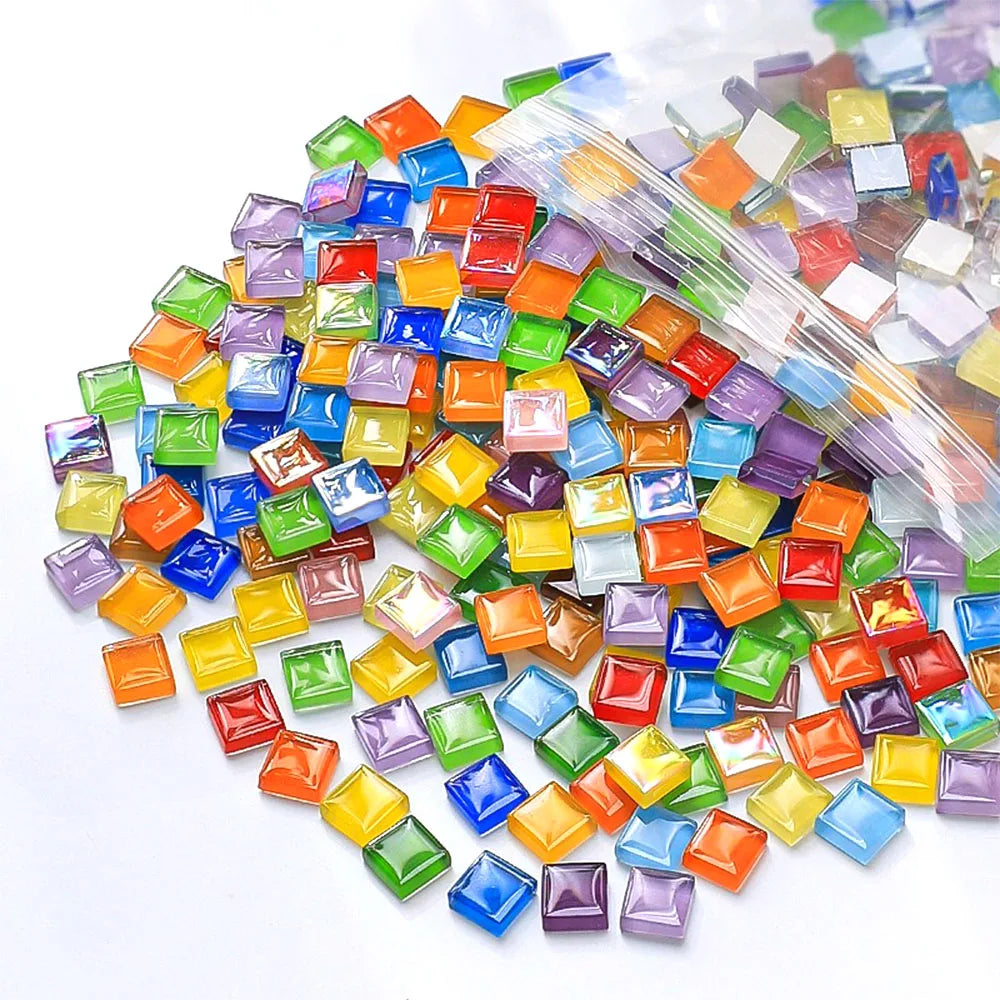 50 bunte Glas-Mosaikfliesen – 50 Stück für kreative DIY-Deko & Kunst