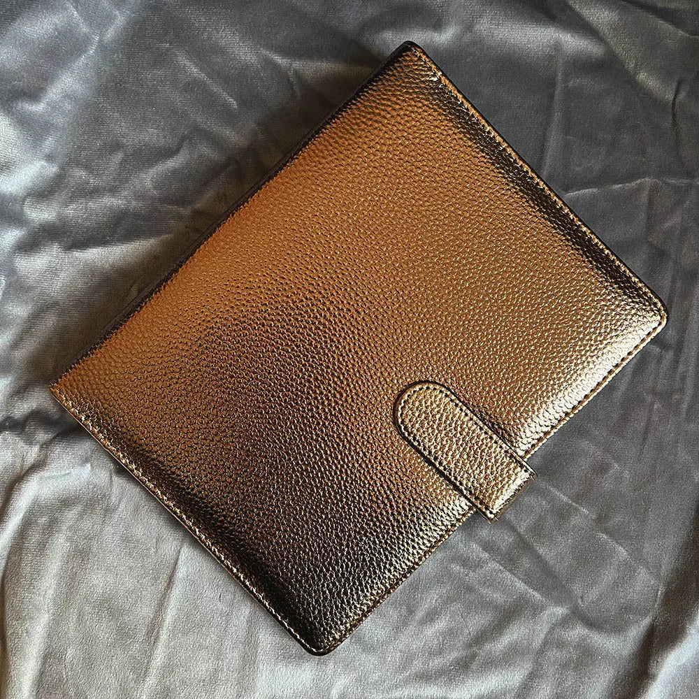 A5/A6 PU Leder Binder für Fotokarten, Tagebuch & Planer – Metallic Design