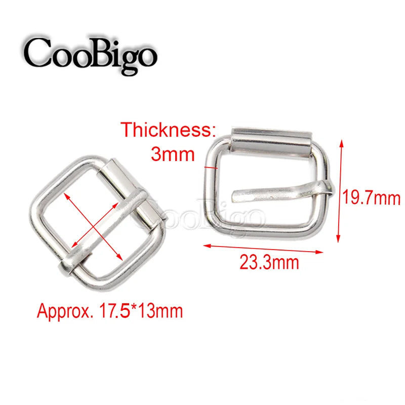 5 Metall Roller Pin Schnallen Set für Gürtel Hundehalsband Leder DIY