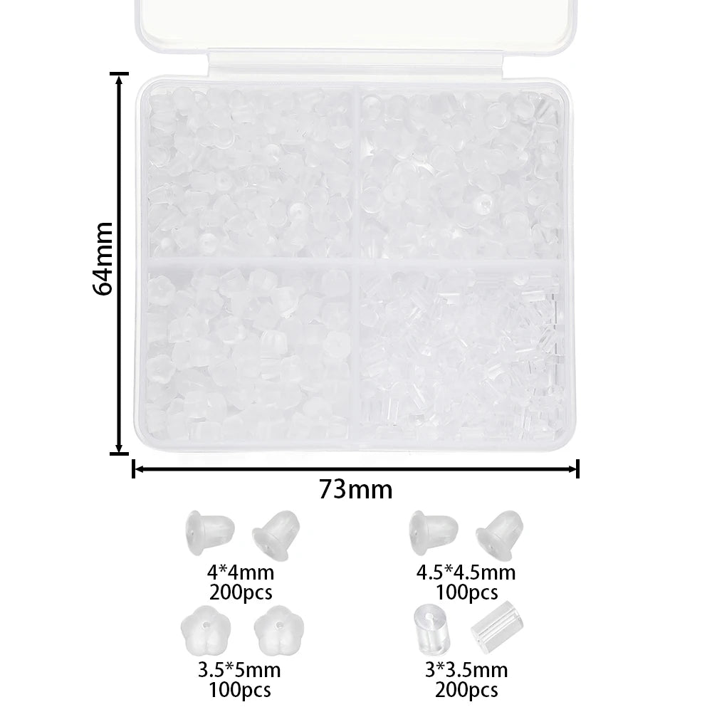 260-690 Ohrstecker Silikonrücken Stopfen DIY Schmuck Zubehör Set