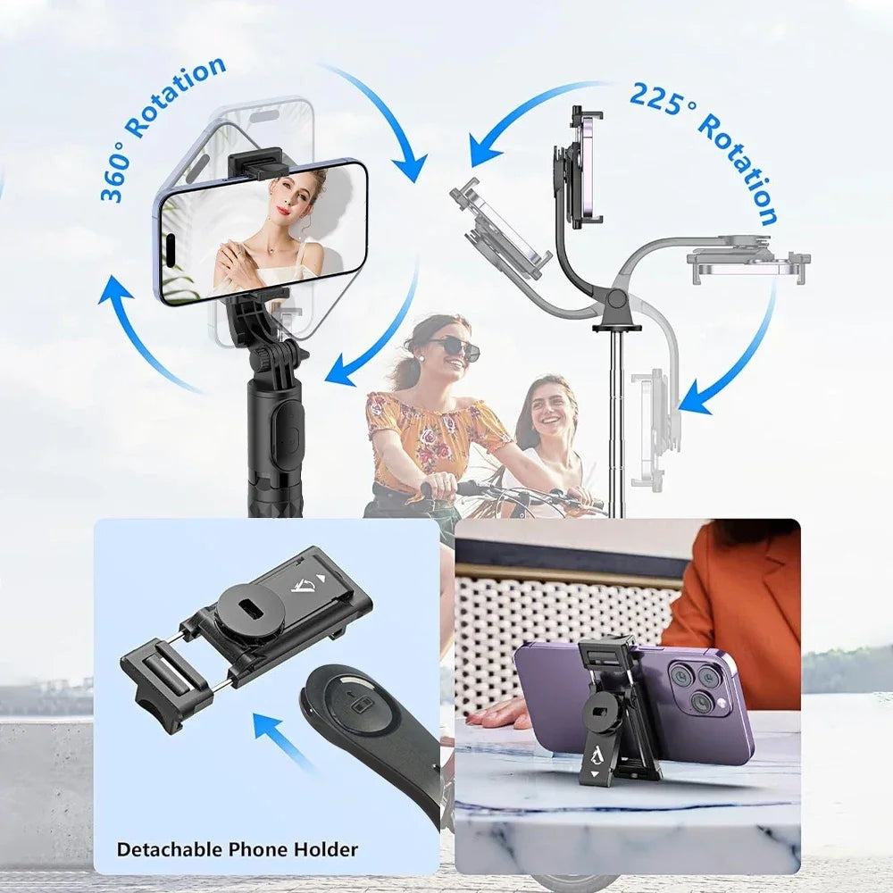 Ausziehbarer Bluetooth Selfie Stativ für Videos und Fotos Fernbedienung
