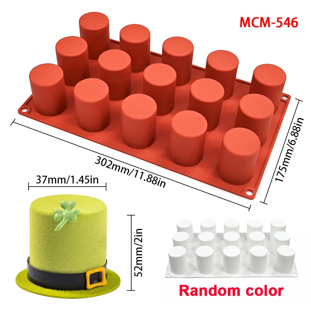 Zylinderförmige Silikonform für Seifen Schokolade Gelee Pudding Süßigkeiten