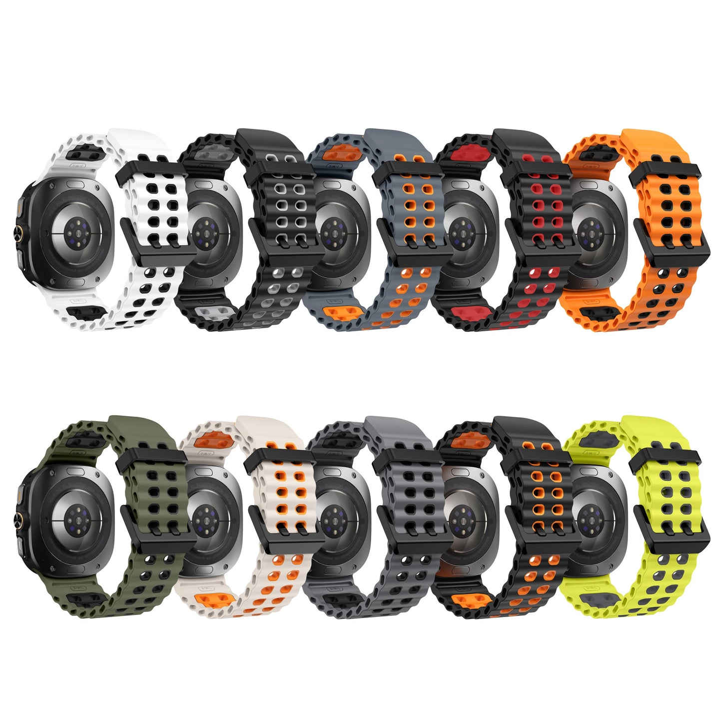 Zweifarbiges Sport-Silikonarmband Marine für Galaxy Watch Ultra 47 mm