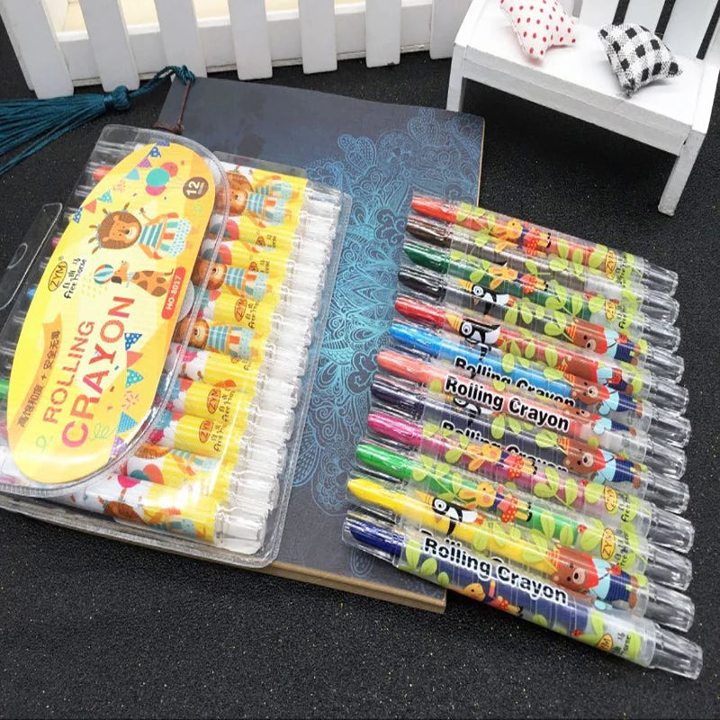 12-farbiger rotierender Buntstift Set für Zeichnung Skizze Ölgemälde