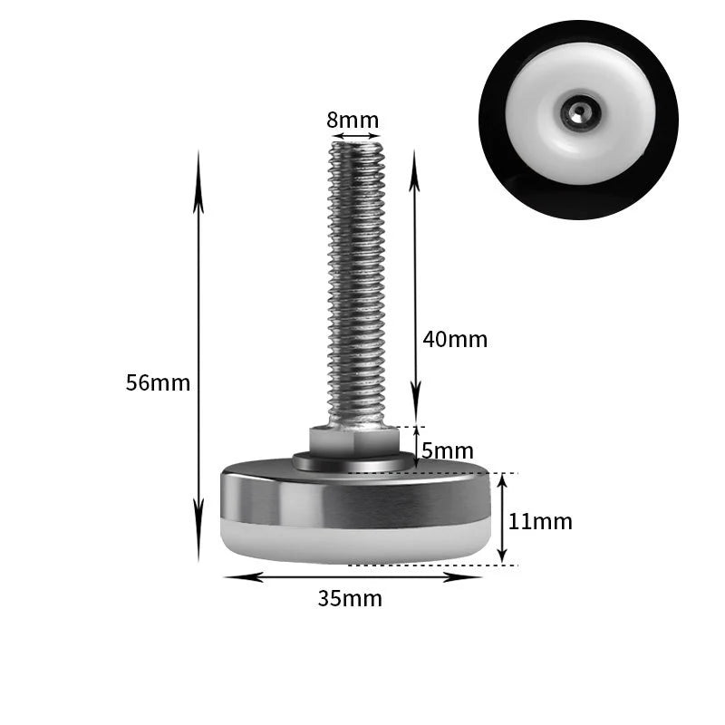 Edelstahl Möbelfüße verstellbar Nylon Nivellierfüße für Möbel stabil