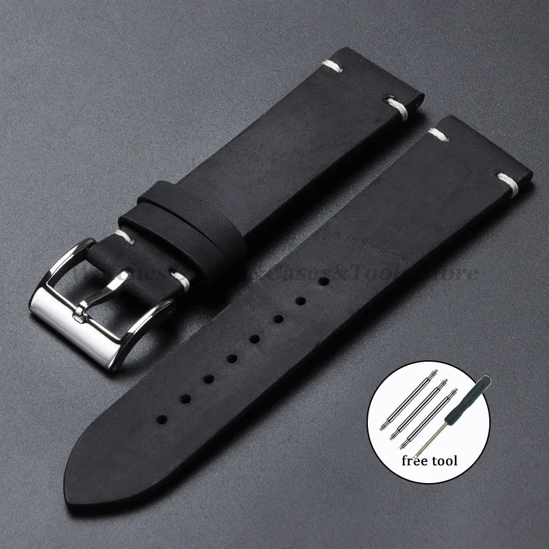 Hochwertiges Leder Uhrenarmband Braun Vintage für Uhren 18-22mm