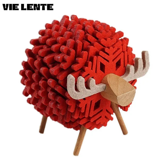 12er Set Getränkeuntersetzer Elchform aus Filz kreativ und isolierend