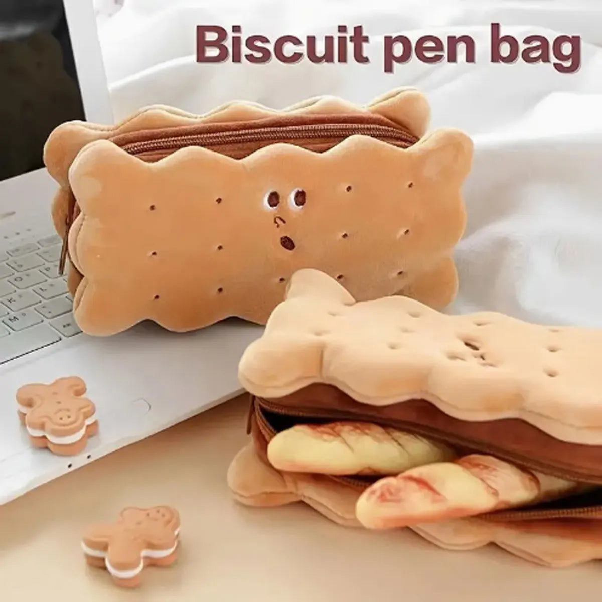 Niedliche Plüsch Bleistifttasche Sandwich Cookie mit großer Kapazität