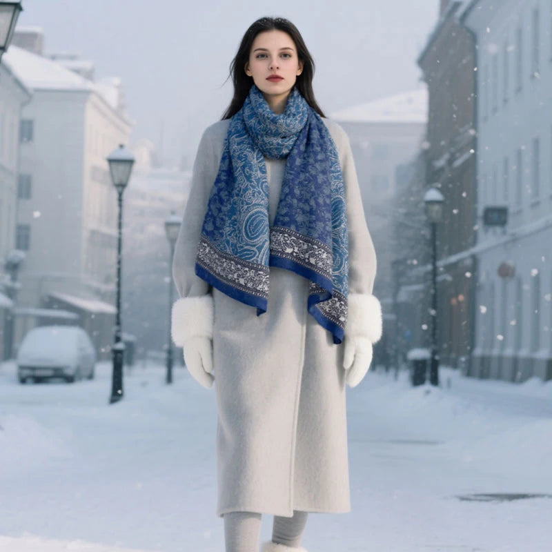 Damen Schal aus Polyester Paisley-Muster Lang Warm Mode Herbst Winter