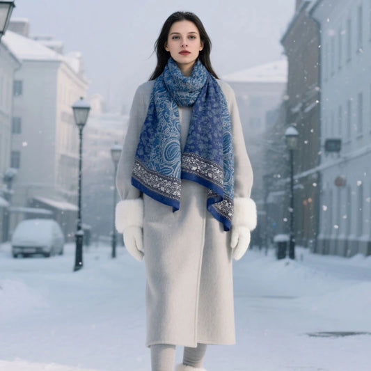 Damen Schal aus Polyester Paisley-Muster Lang Warm Mode Herbst Winter