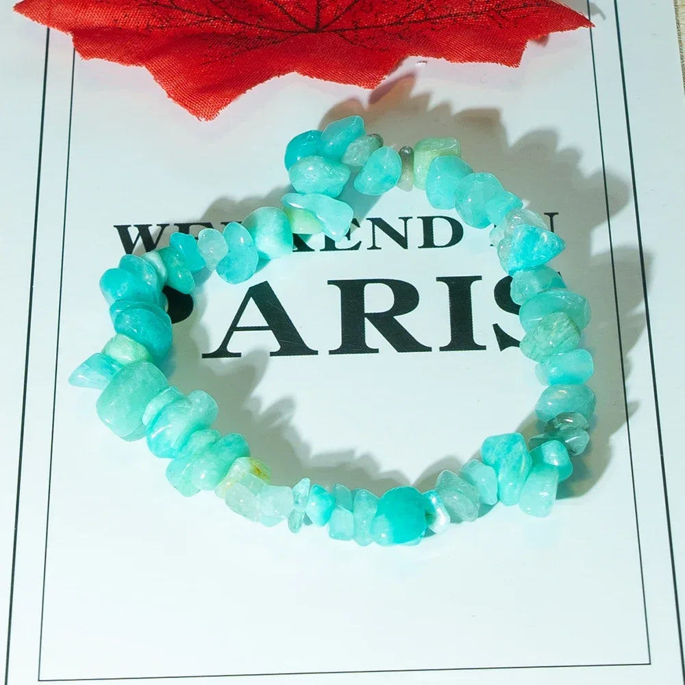 Natürliches Kristall Stein Armband für Glück und Energie Unisex