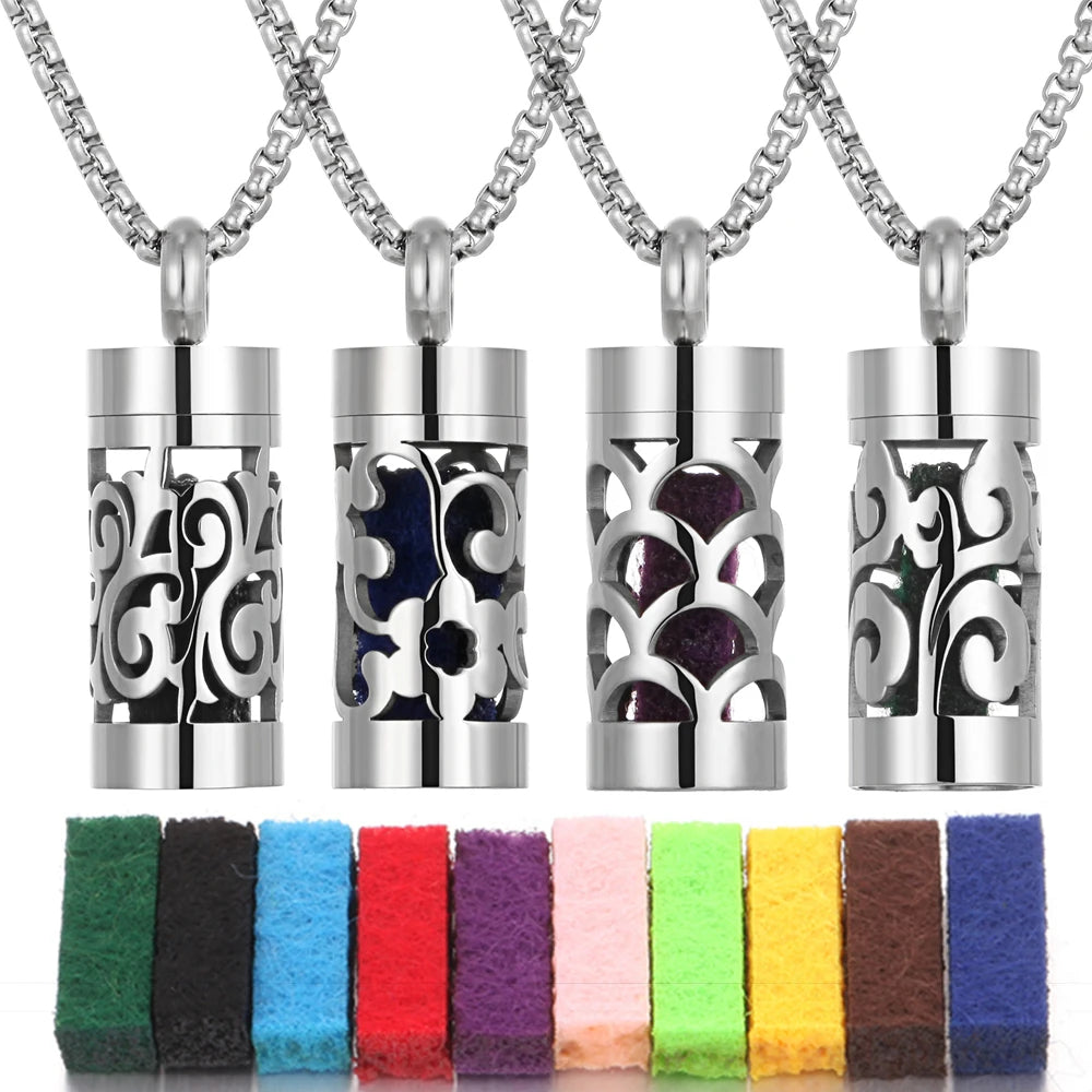 Edelstahl Aromatherapie Anhänger mit Engelsflügel Design