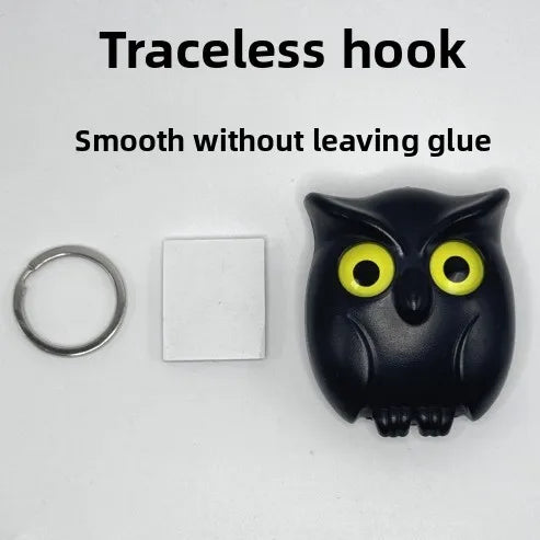 Magnetischer Schlüsselhaken Eulenmotiv selbstklebend für Wandmontage