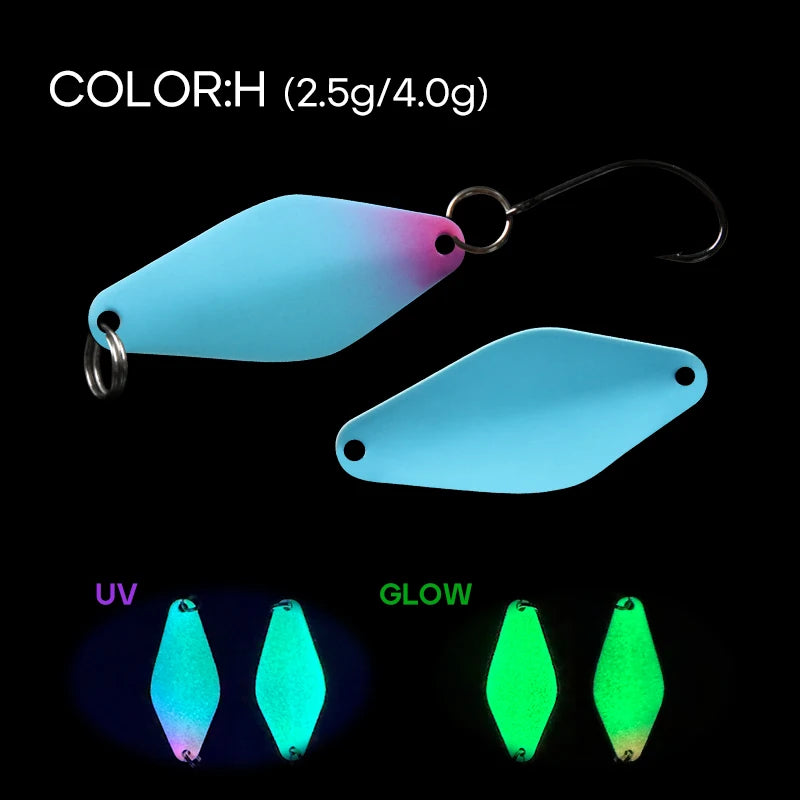 LETOYO UV Leuchtender Löffel Köder Rhombus 2,5g bis 4g für Forelle und Barsch-Yabubest - Home & More