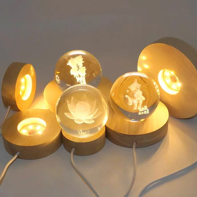 LED Holz Display Ständer zur stilvollen Präsentation von Kunst