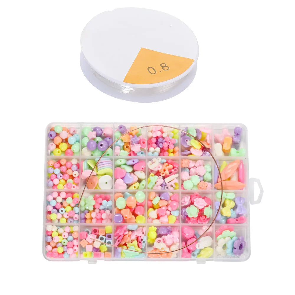 Buntes Acryl Perlen Set für DIY Freundschaft Armband Halskette Schmuck
