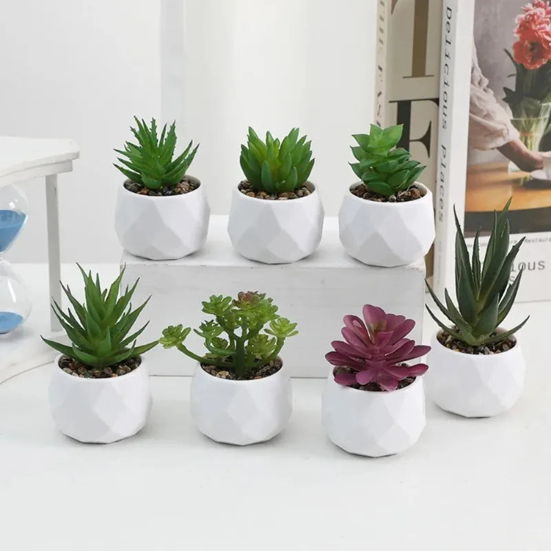 Mini Kunststoff Bonsai Sukkulente Desktop-Deko für Indoor Outdoor