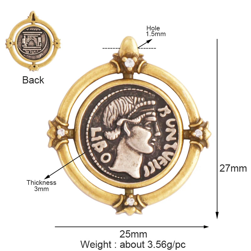 Eleganter Anhänger im antiken Gold Design als Schmuckzubehör-Yabubestshop