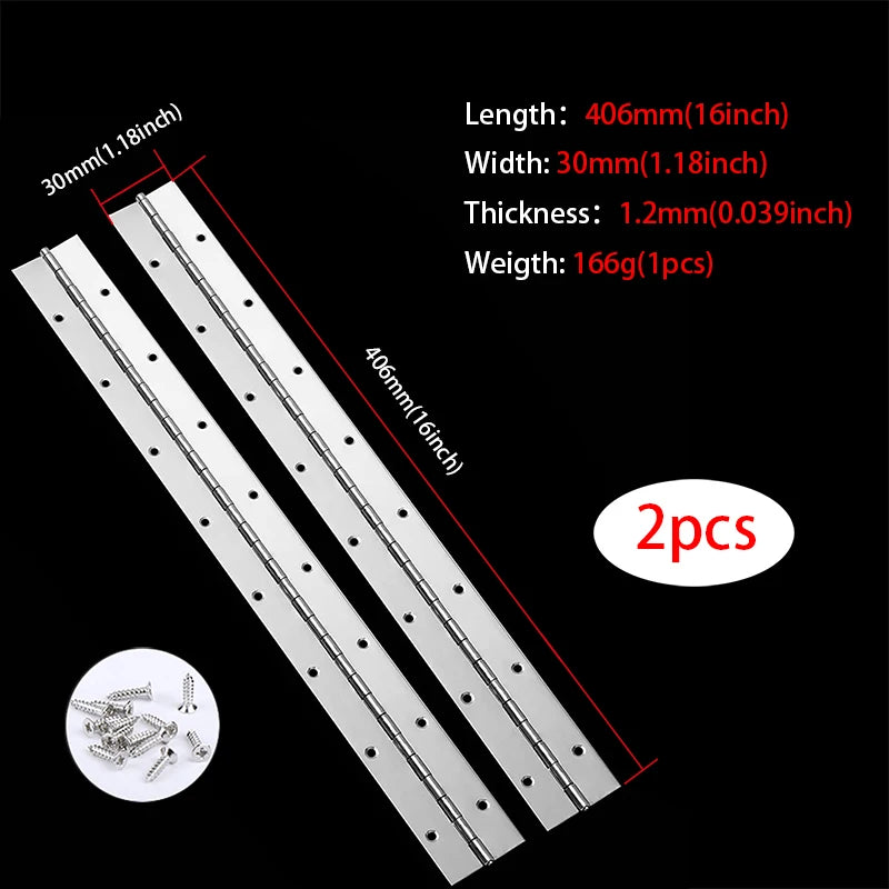 Robuste Edelstahl Klavierscharniere 15-51 cm für Schrank - Möbel