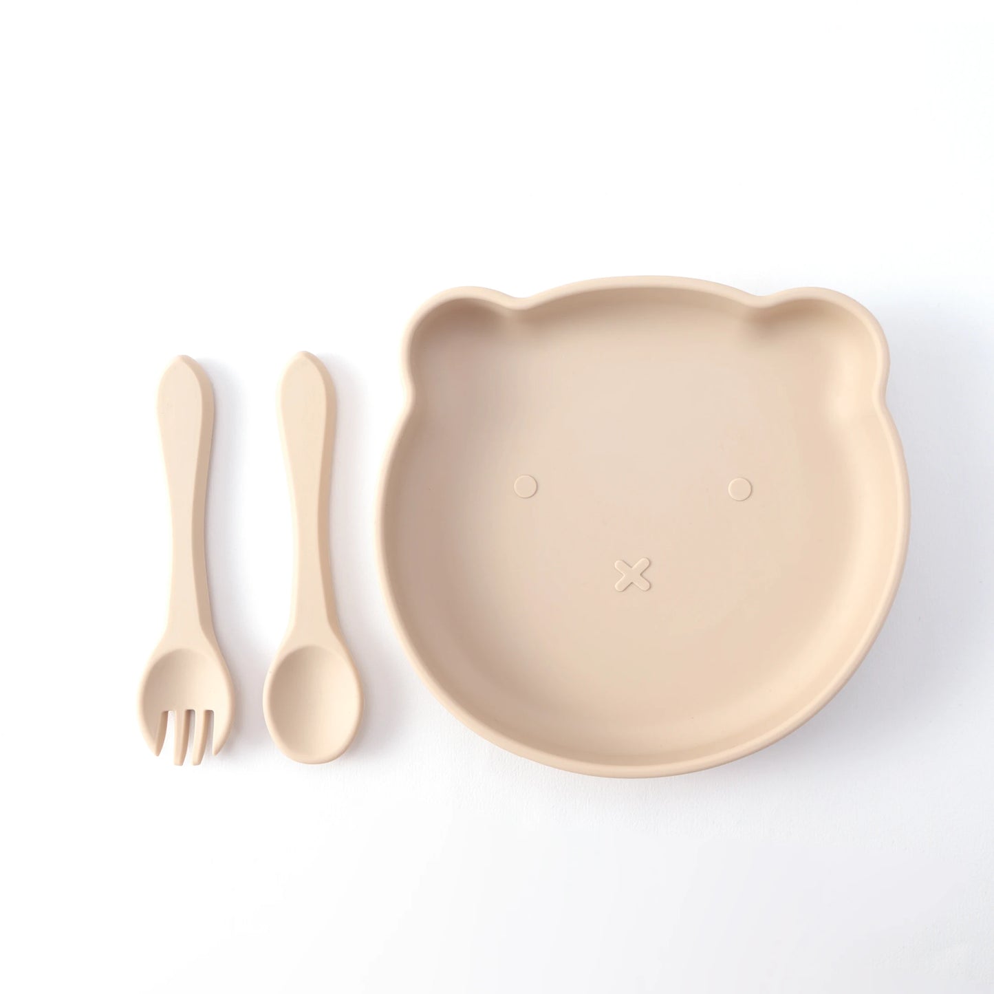 3-teiliges Babygeschirr Set mit Saugnäpfen Löffel und Gabel BPA-frei