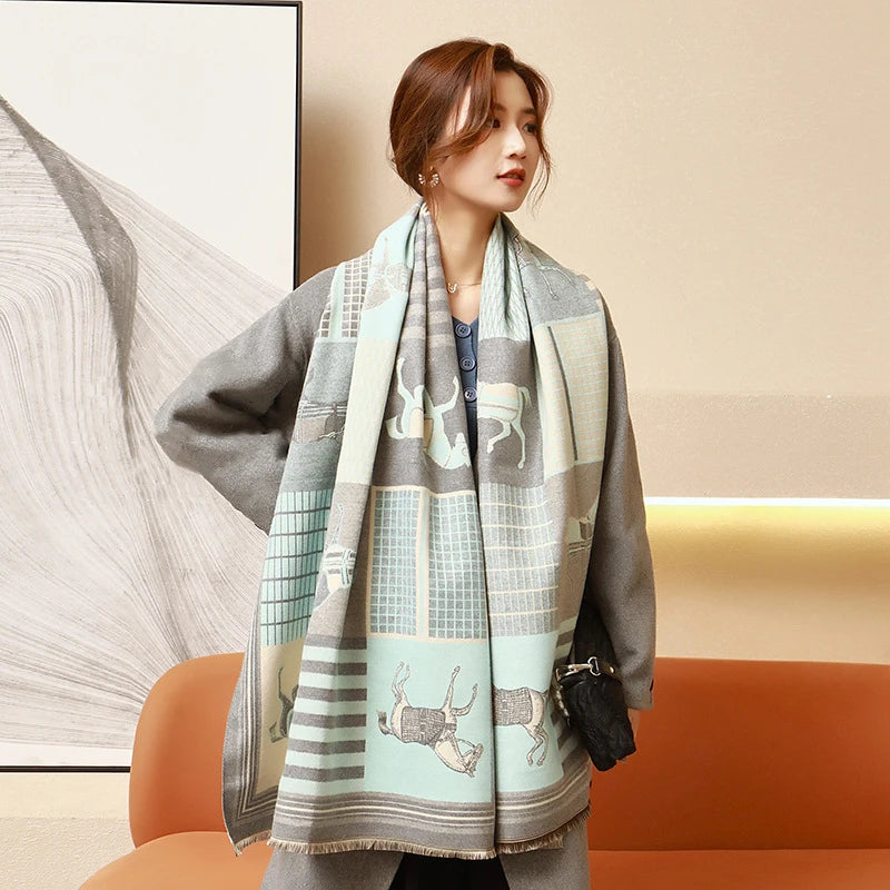 Luxuriöser Kaschmir-Gefühl Schal für Frauen im Herbst/Winter-Yabubest - Home & More