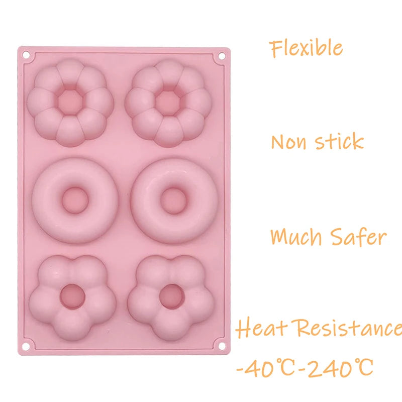 Vielseitige Silikon Backform für 6 Donuts und kreative Projekte