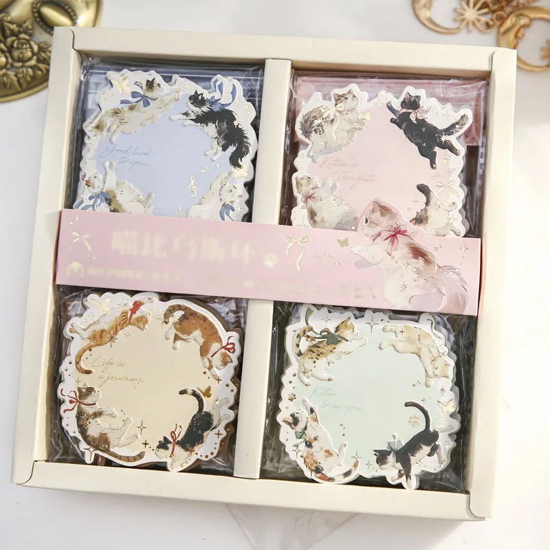 Geprägte Haftnotizen mit Katzenmotiv für kreatives Notieren und Markieren