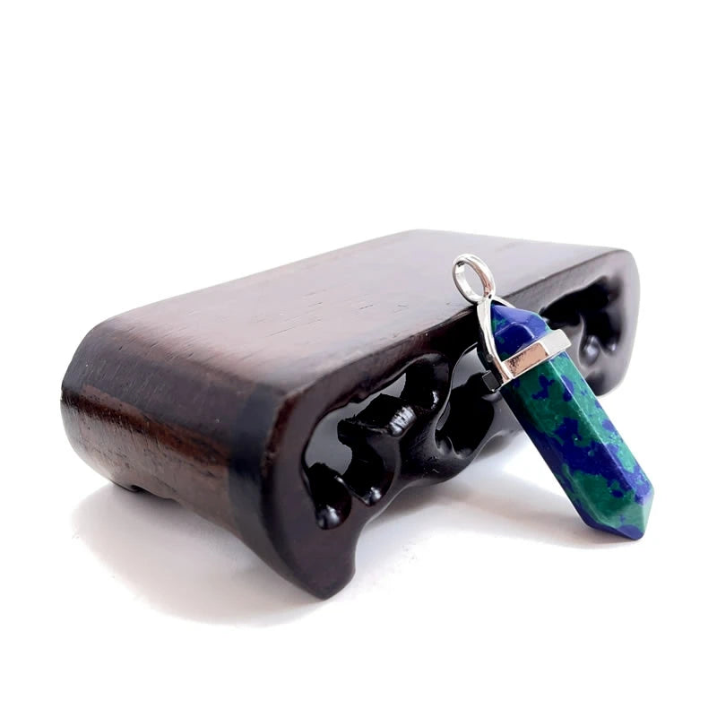 Naturstein Sechseck Stabanhänger – DIY Schmuck, Amethyst, Tigerauge Mix