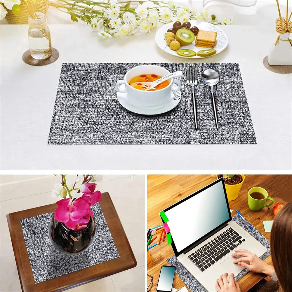 Schützende Kunstleder Tischmatte für Esstisch und Kaffeetassen