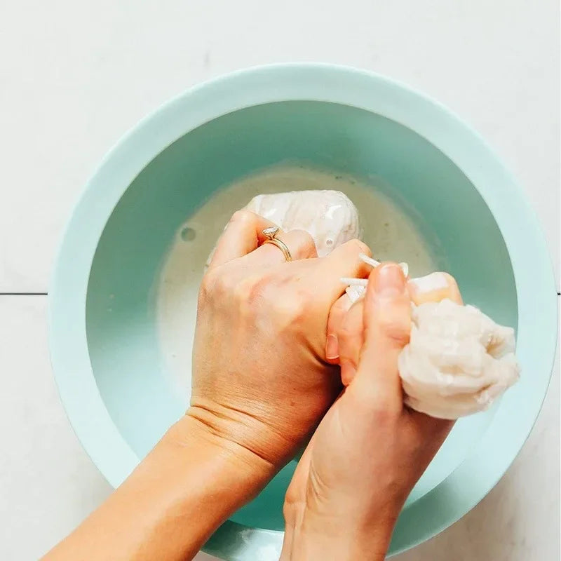 Wiederverwendbare Baumwollbeutel mit Kordelzug für Lebensmittel und Filter