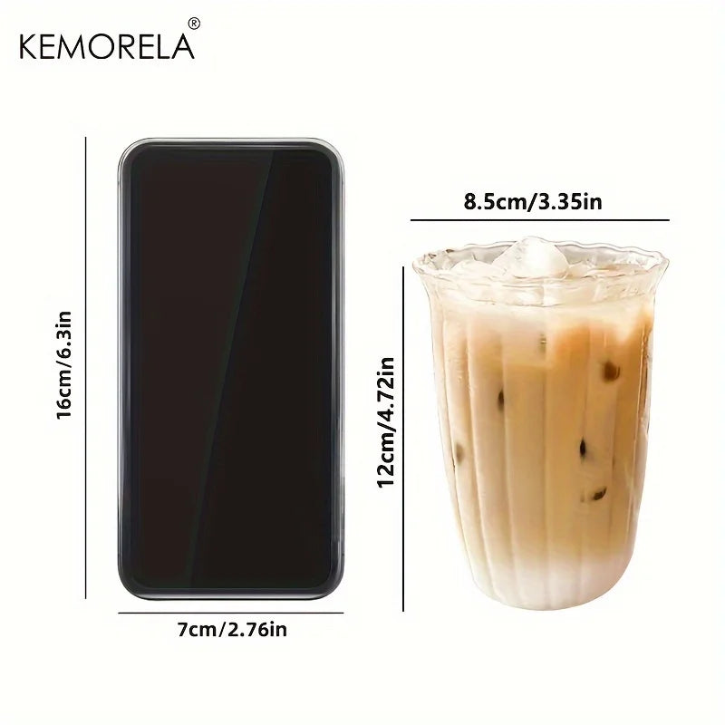 Set 4 Glas Trinkgläser mit vertikalen Streifen für Saft Kaffee und Whisky-Yabubest - Home & More