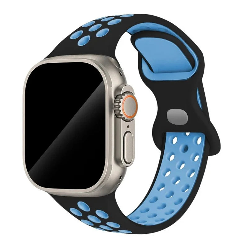 Sportliches Silikonarmband kompatibel mit Smartwatch 38-49 mm Modelle