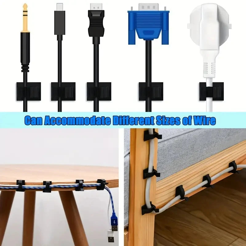 50x Mini Outdoor Kabelclips Selbstklebend für Deko Lichterketten - Kabel