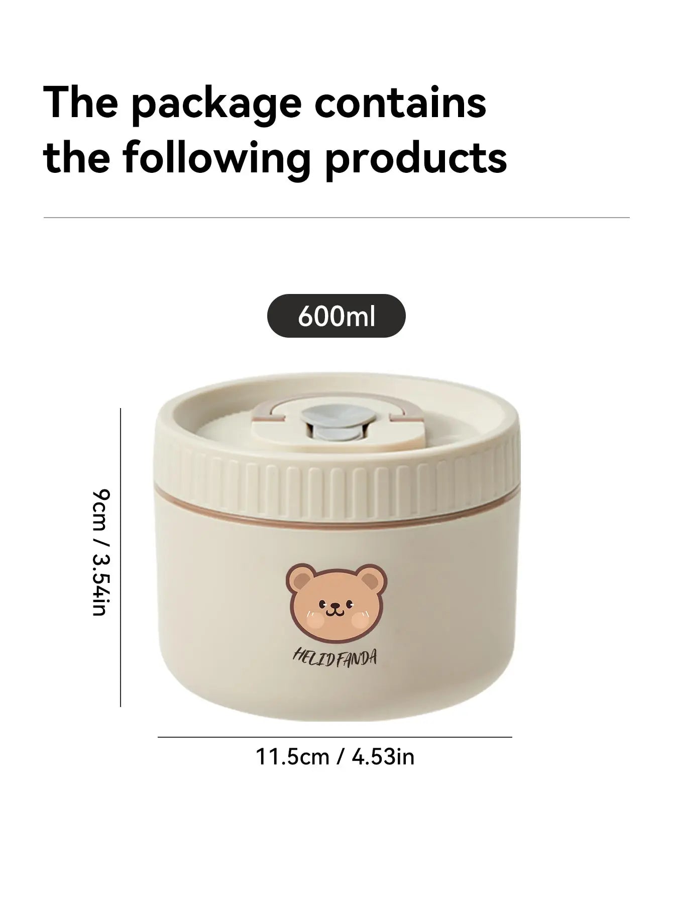 Thermische Brotdose Edelstahl niedlicher Bär tragbare Bento Box Kinder