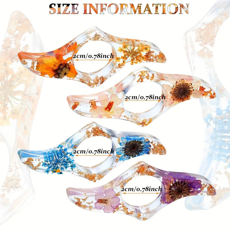 Elegante Buchseitenhalter aus Harz mit getrockneten Blumen für Leser