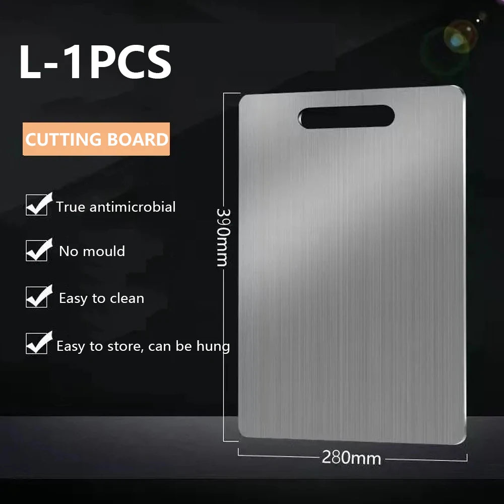 Doppelseitiges Edelstahl Schneidebrett für Obst Fleisch und Gemüse