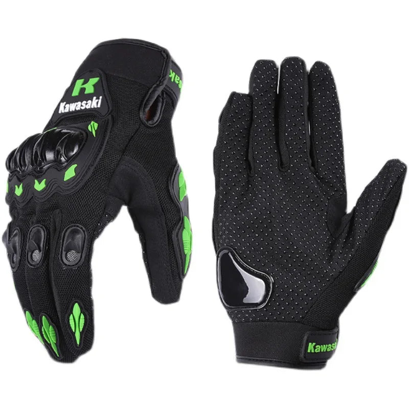 Vollfinger Motorradhandschuhe rutschfest stoßdämpfend Outdoor grün rot orange