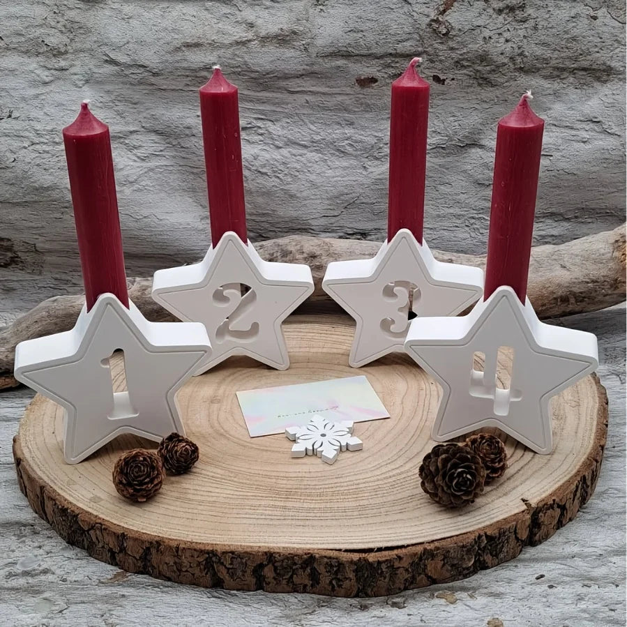 Silikon Weihnachts-Adventskalender Kerzenhalter Set für DIY Deko