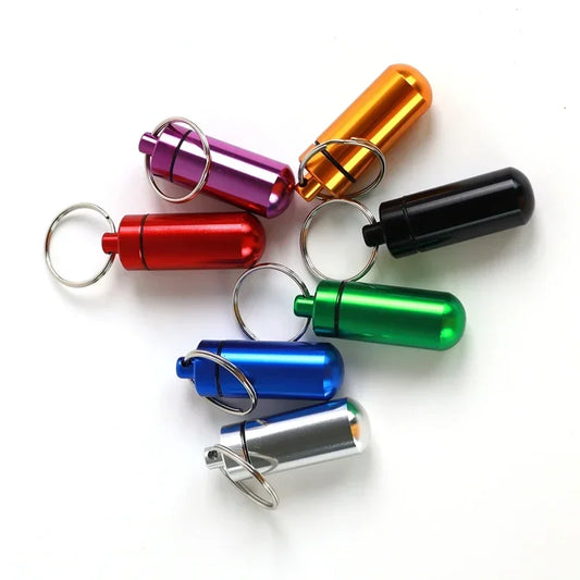 Wasserdichte Mini-Pillendose aus Aluminium kompakt und tragbar