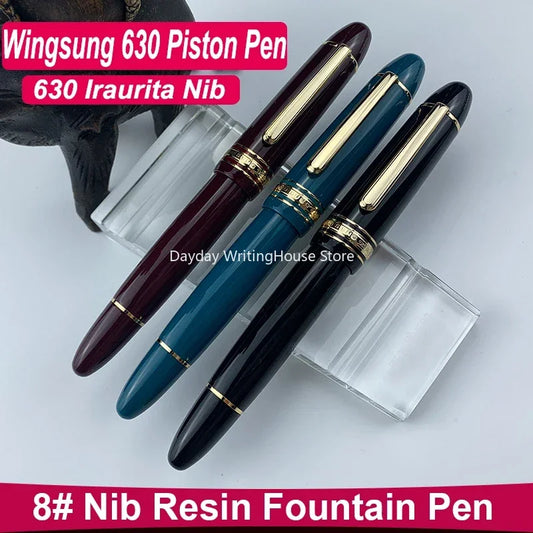 Wingsung 630 Füllfederhalter mit feiner Spitze und elegantem Goldclip-Yabubest - Home & More