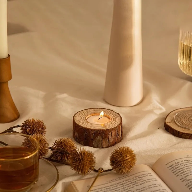 Holz Teelichthalter fuer Aromatherapie Feste Hochzeiten Tischdeko