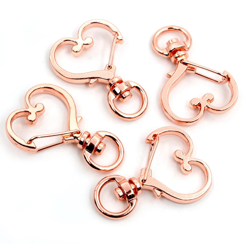 Herz Karabinerhaken Set für Schlüsselanhänger und DIY Projekte