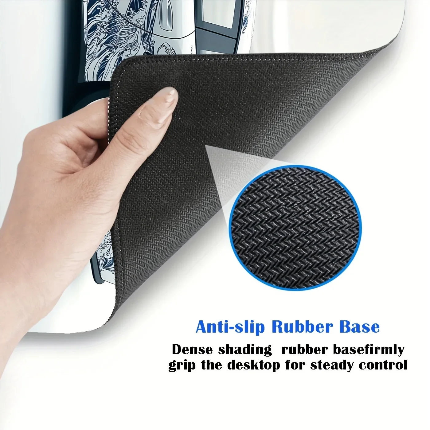 Großes Weißes Gaming-Mauspad mit Rutschfester Gummiunterseite XXL