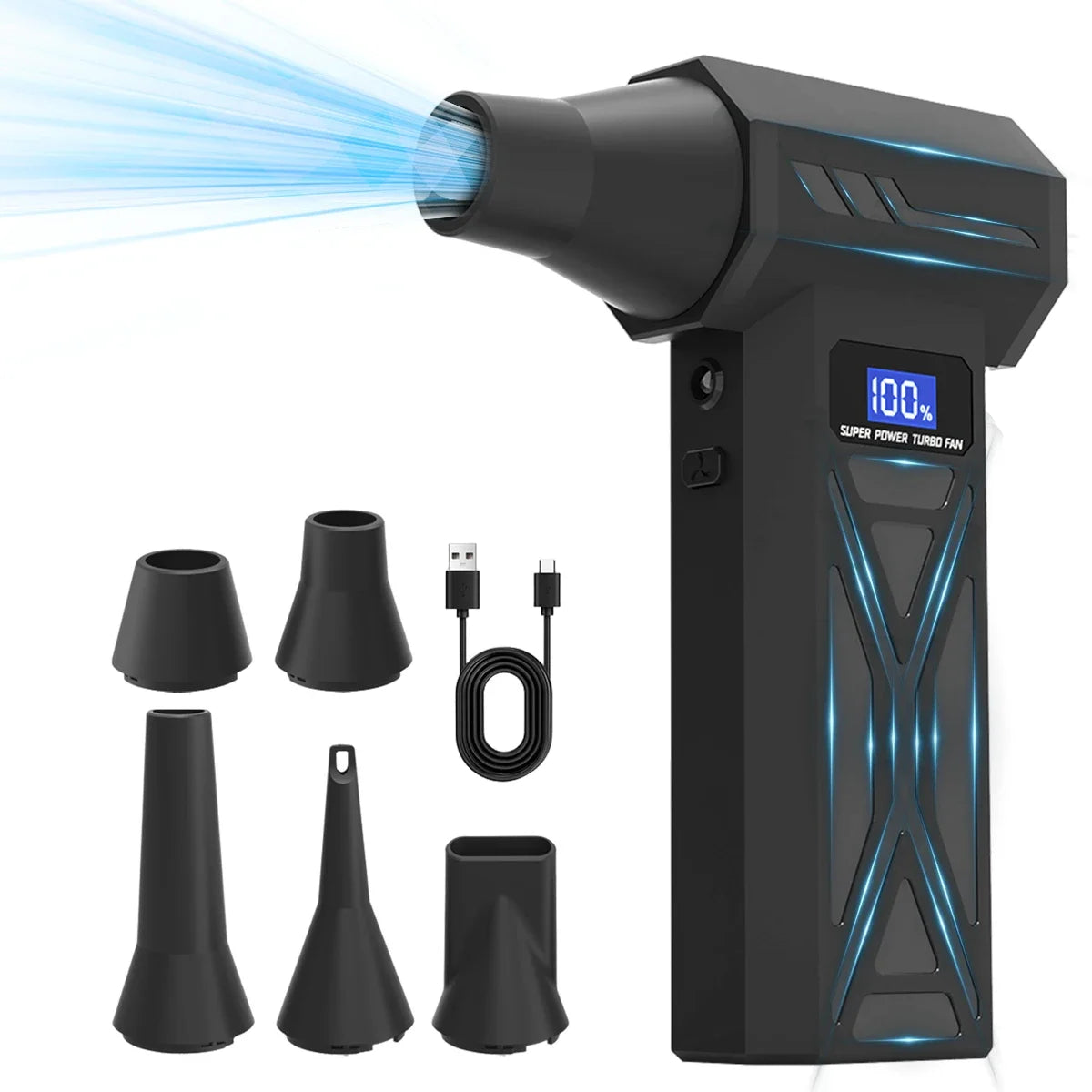 P70 Akku-Druckluftbläser – 110.000 U/min, 4 Stufen & LED