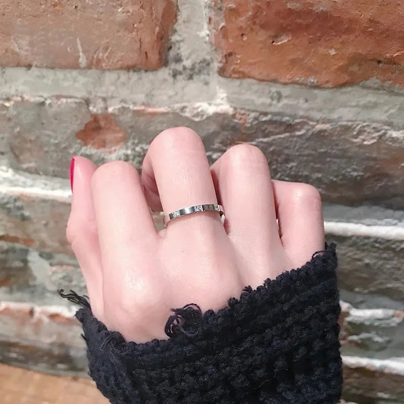 Titan Edelstahl Ring mit geometrischem Muster 3mm Breite Damenring