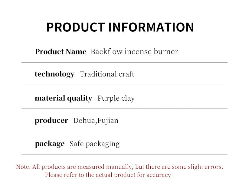 Lila Ton Rückfluss Weihrauchbrenner mit Wasserfall Effekt