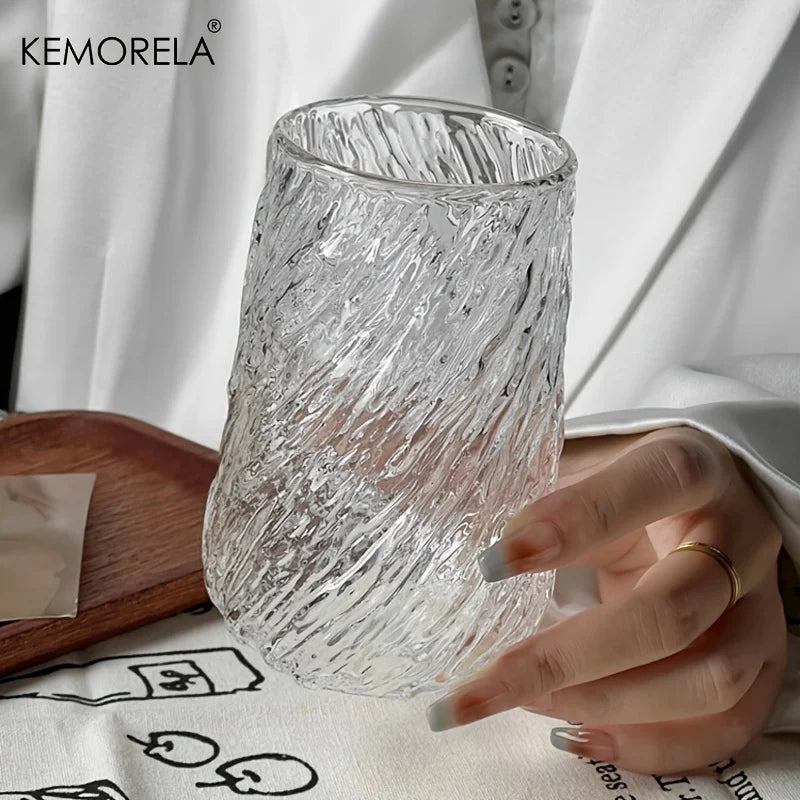 Glasbecher 4 Stück rund stilvolles rotierendes Streifendesign Trinkgläser-Yabubest - Home & More