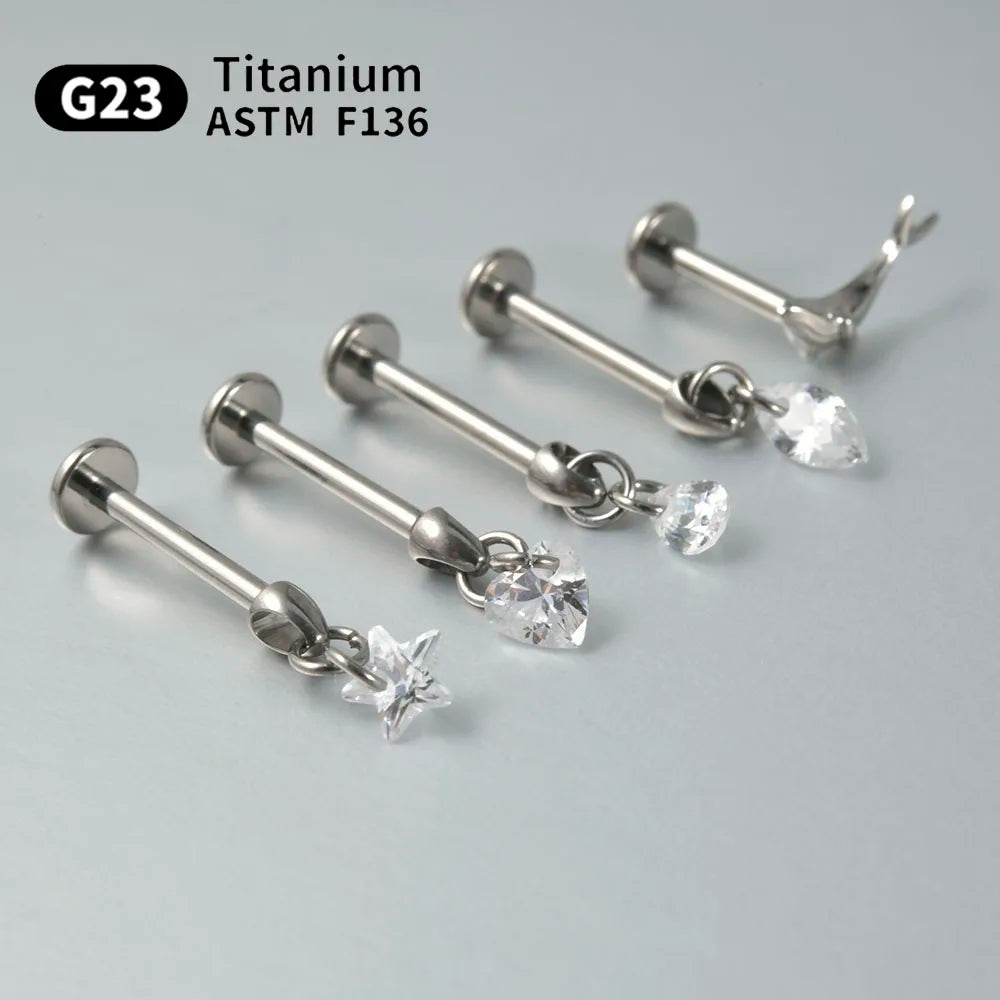 Hypoallergener Titan Ohrstecker mit Zirkon für klaren Stil