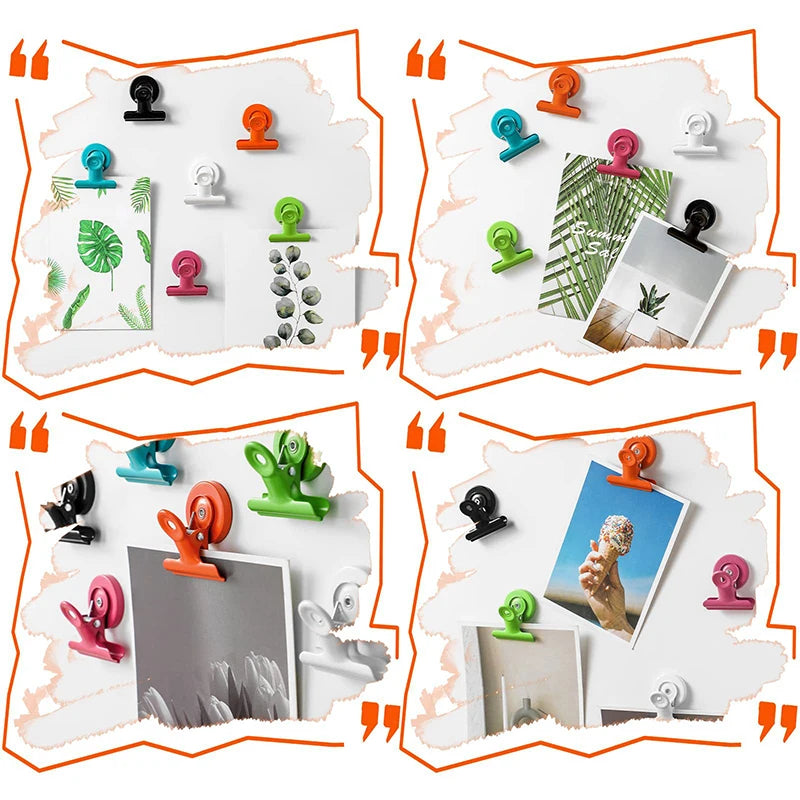 Starke Magnetclips für Kühlschrank, Whiteboard, Büro – Farbiges Notiz-Set