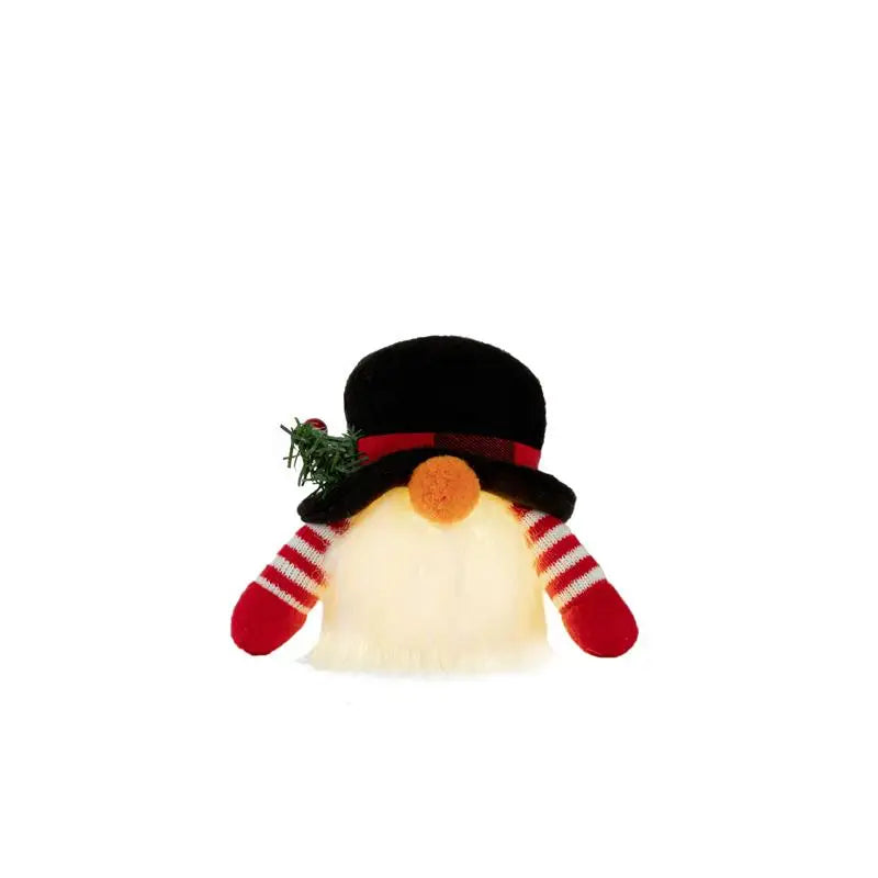 Kindliche Weihnachts-Gnom Puppe mit leuchtenden Pailletten Ornament